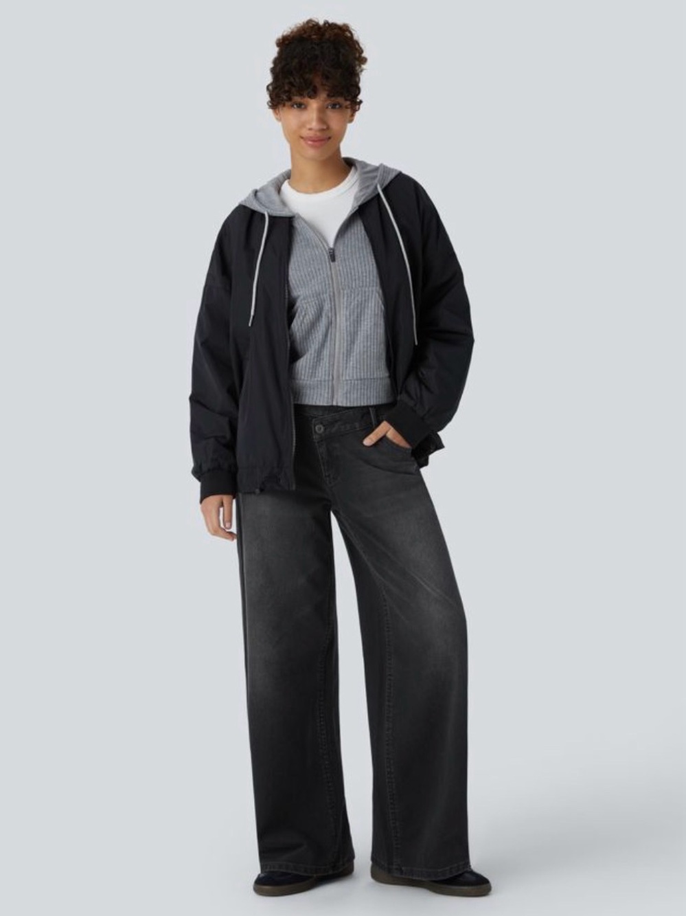 Halara Flex™ Asymmetric Low Rise Zipper Pockets Baggy Wide Leg